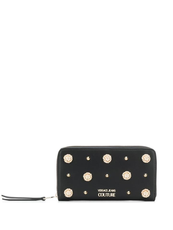 Versace Jeans Couture Flower Stud Wallet - Black