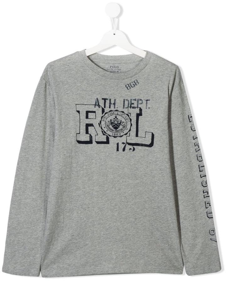 Ralph Lauren Kids Teen Logo Printed Jersey Top - Grey