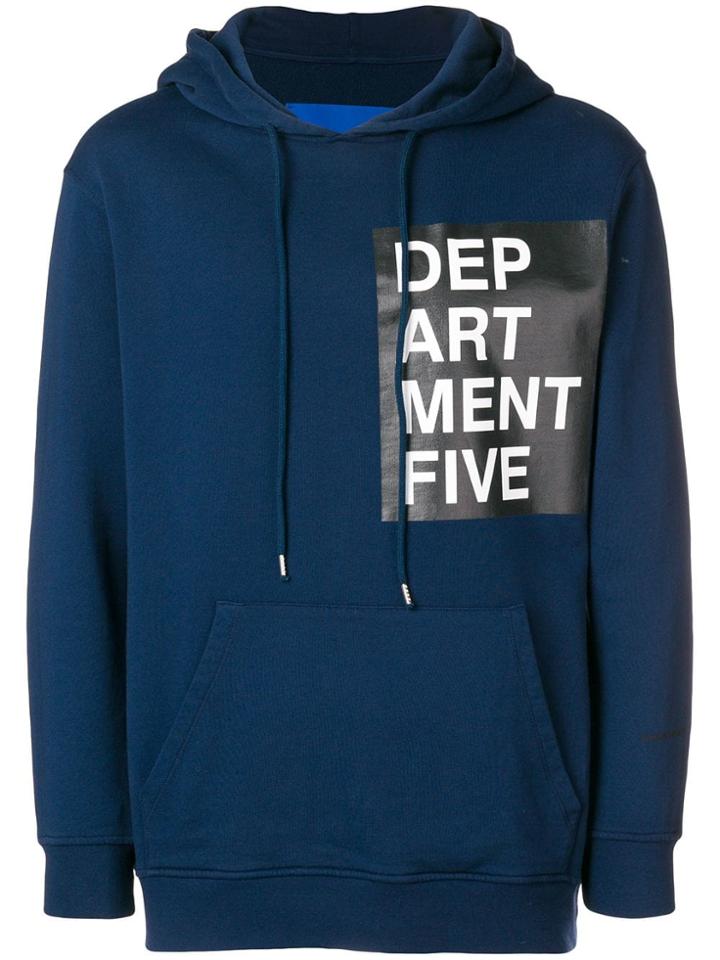 Department 5 Logo Print Hoodie - Blue
