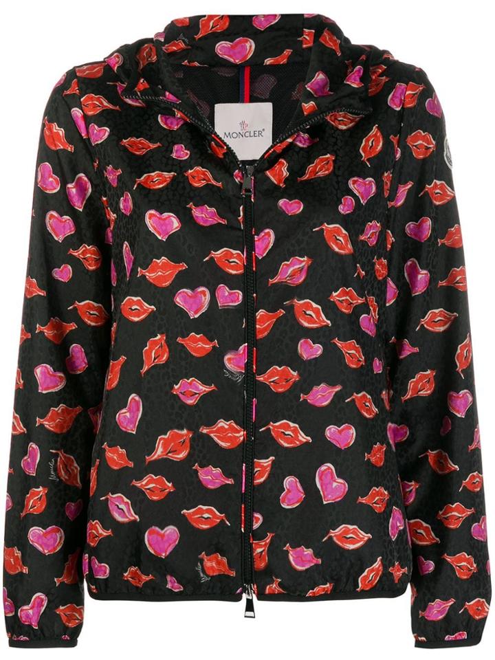 Moncler Lips And Heart Print Jacket - Black