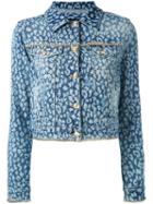 Philipp Plein - Animal Print Denim Jacket - Women - Cotton/spandex/elastane - S, Blue, Cotton/spandex/elastane