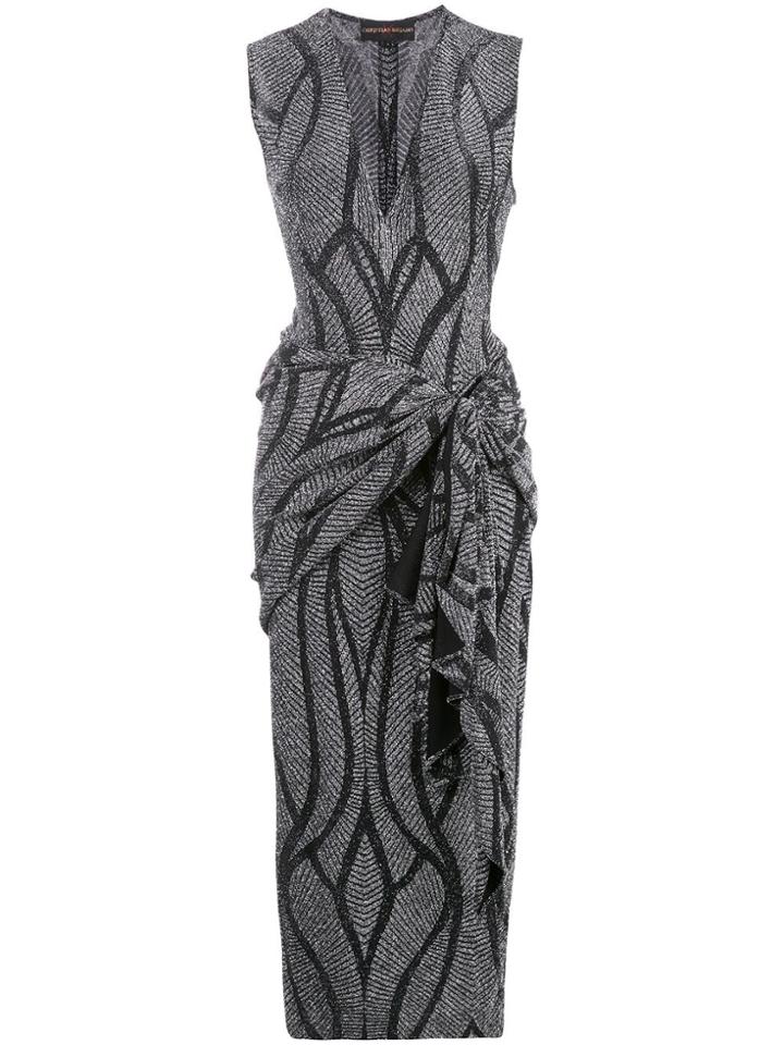Christian Siriano Metallic Cocktail Dress - Black