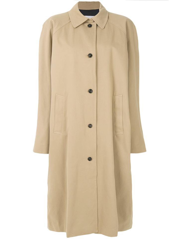Push Button Oversized Trench Coat - Nude & Neutrals