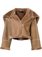 Barbara Bui Short Shearling Jacket, Women's, Size: 1, Brown, Sheep Skin/shearling/lamb Skin