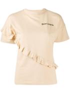 Palm Angels Frilled Mock Neck T-shirt - Neutrals