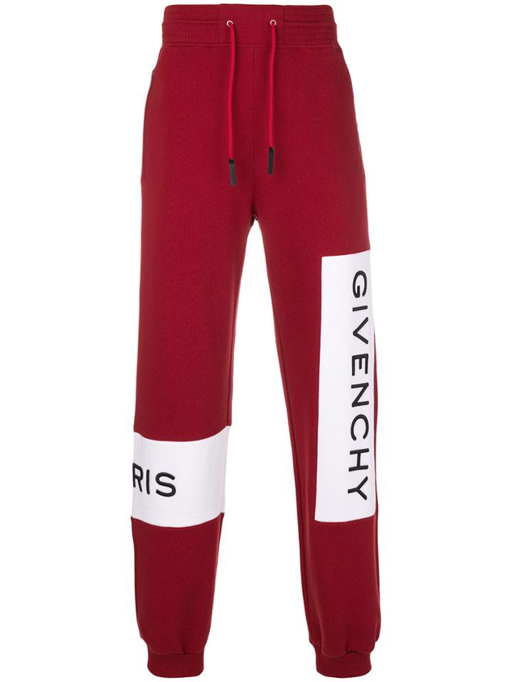 Givenchy Drawstring Colour-block Trousers - Red