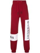 Givenchy Drawstring Colour-block Trousers - Red