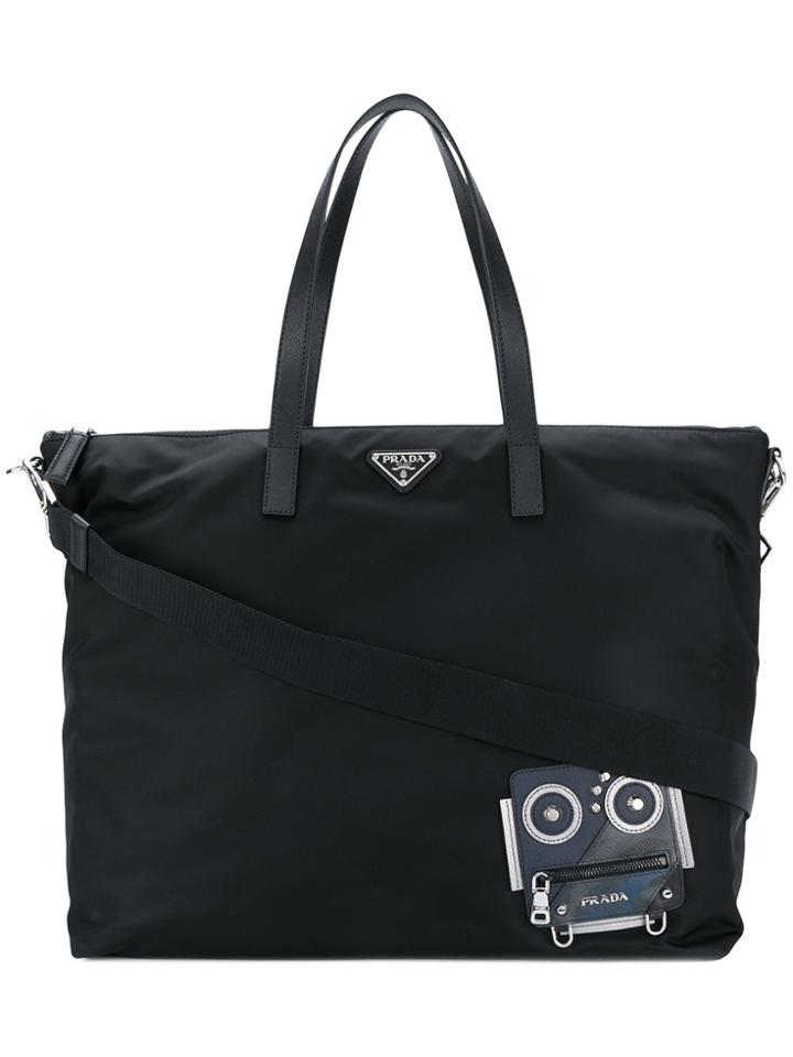 Prada Robot Tote Bag - Black