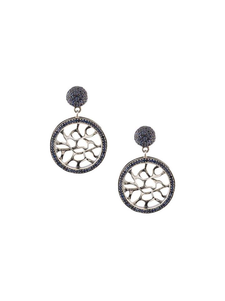 John Brevard 'webbed' Sapphire Earrings, Women's, Metallic