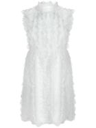 Givenchy Sleeveless Ruffled Lace Dress - White