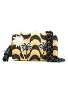 Serpui Embroidered Woven Clutch, Women's, Yellow/orange, Straw