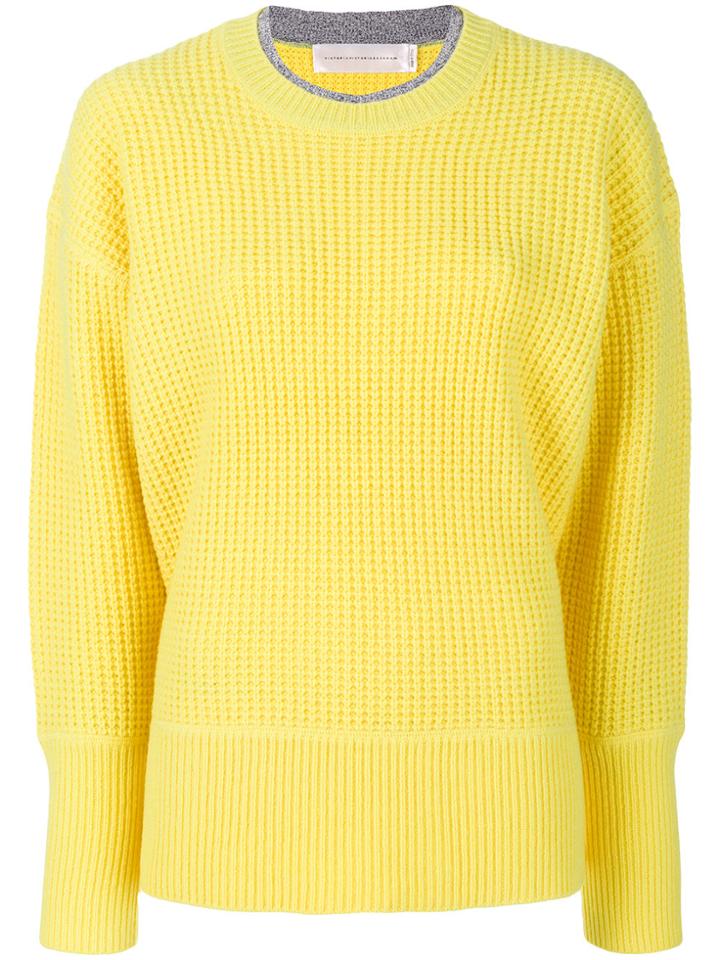 Victoria Victoria Beckham Waffle Knit Jumper - Yellow & Orange