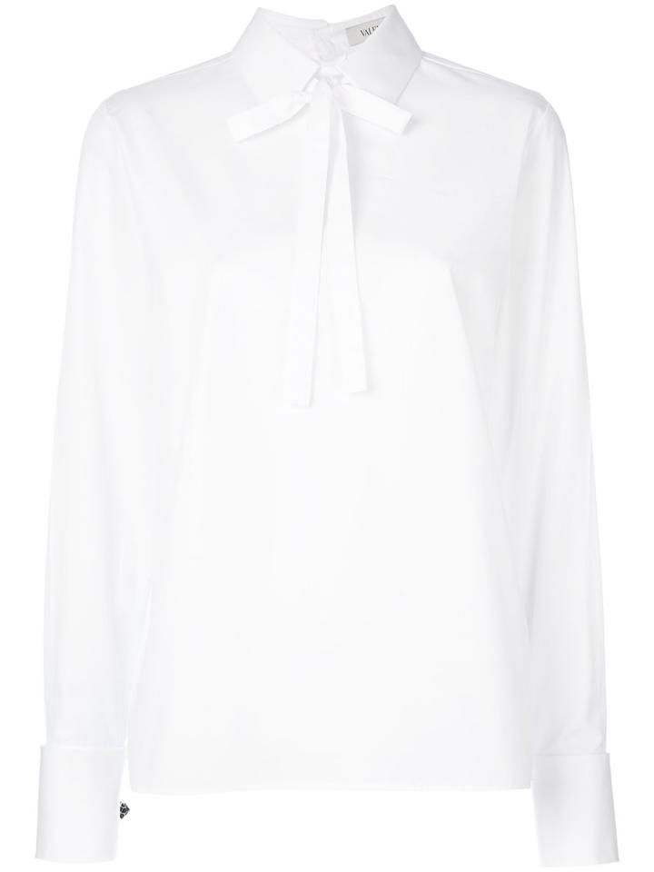 Valentino - Ribbon Tie Shirt - Women - Cotton - 38, White, Cotton
