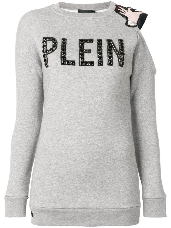 Philipp Plein Love Cold Shoulder Top - Grey
