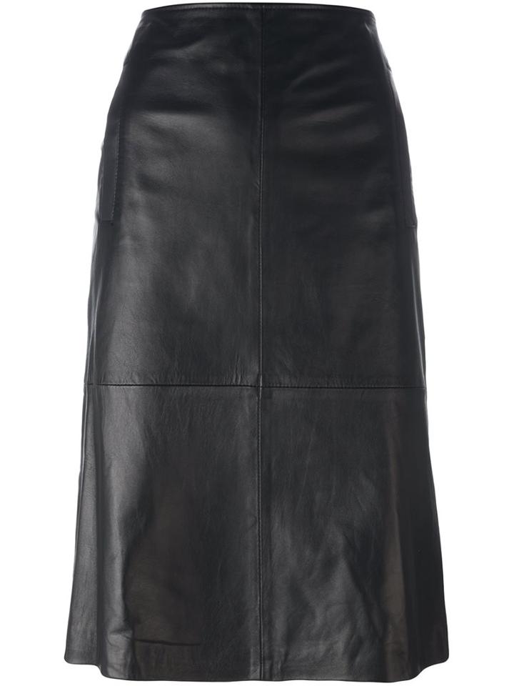 L'autre Chose Midi Skirt, Women's, Size: 42, Black, Leather
