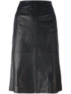 L'autre Chose Midi Skirt, Women's, Size: 42, Black, Leather
