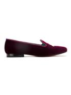 Blue Bird Shoes Velvet Loafers - Red