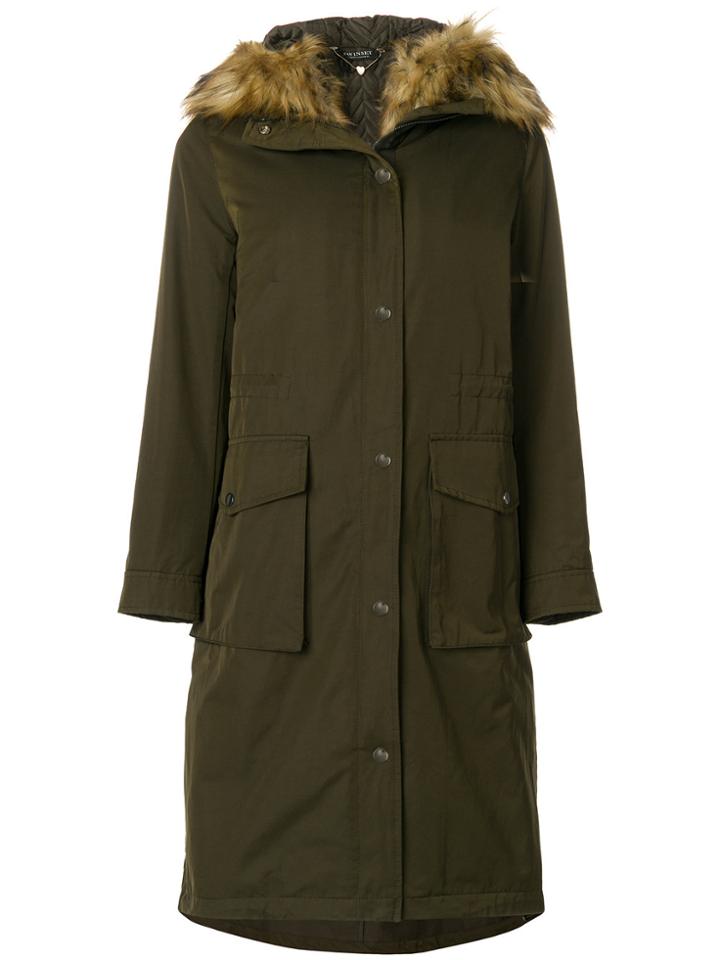 Twin-set Faux Fur Lined Parka - Green
