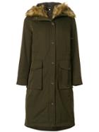 Twin-set Faux Fur Lined Parka - Green