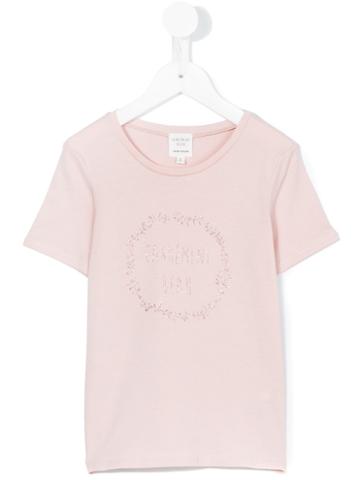 Carrèment Beau - Glitter Print T-shirt - Kids - Cotton/modal - 10 Yrs, Girl's, Pink/purple
