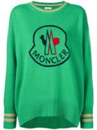 Moncler Logo Intarsia Knit Jumper - Green