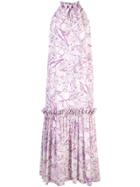 Tibi Isa Toile Tie Neck Dress - Purple