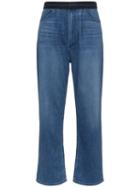3x1 Contrast Waist Wide-leg Jeans - Blue