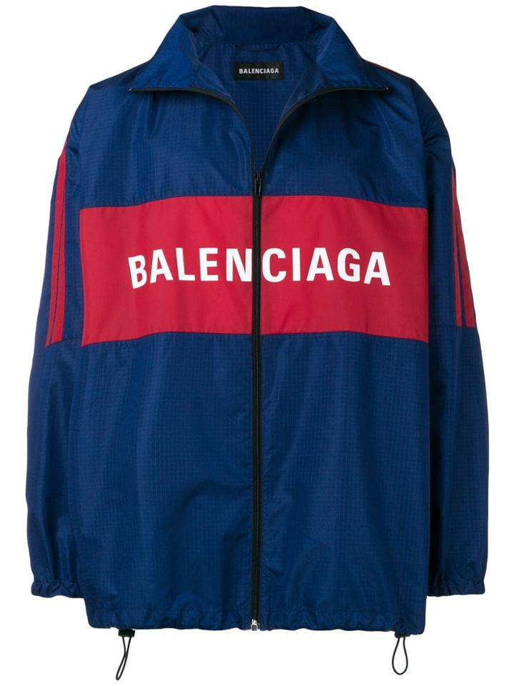 Balenciaga Zip-up Logo Jacket - Blue