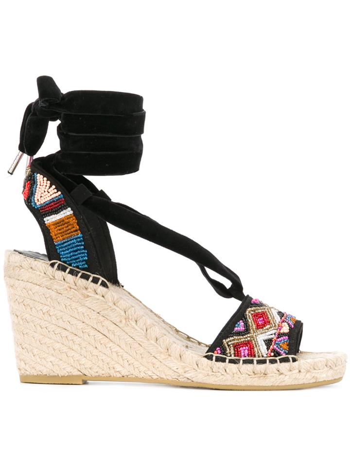 Ash Paola Wedge Sandals - Black