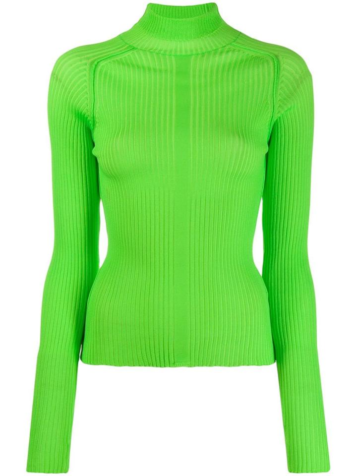 Acne Studios Ribbed Polo Neck Sweater - Green