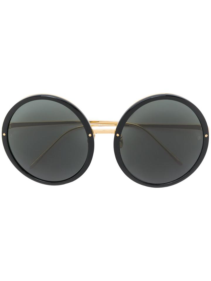 Linda Farrow Oversized Round Frame Sunglasses - Black