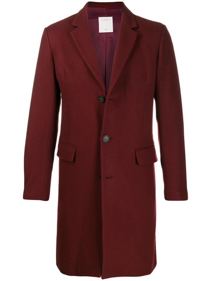 Sandro Paris Single-breasted Coat - Red