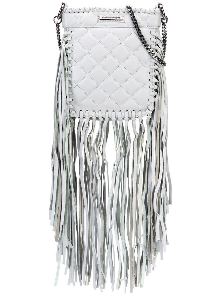 Thomas Wylde - Fringed Quilted Crossbody - Women - Lamb Nubuck Leather - One Size, Grey, Lamb Nubuck Leather