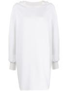 Iceberg Studded Sweatshirt Dress - White