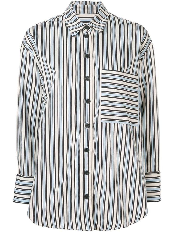 Chinti & Parker Stripe Buttoned Shirt - Blue
