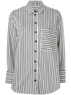 Chinti & Parker Stripe Buttoned Shirt - Blue