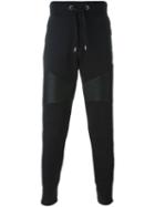 Philipp Plein Ribbed Panel Track Pants, Men's, Size: M, Black, Cotton/polyurethane/polyester