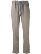 Eleventy - Drawstring Tapered Trousers - Women - Silk/cashmere - 42, Nude/neutrals, Silk/cashmere