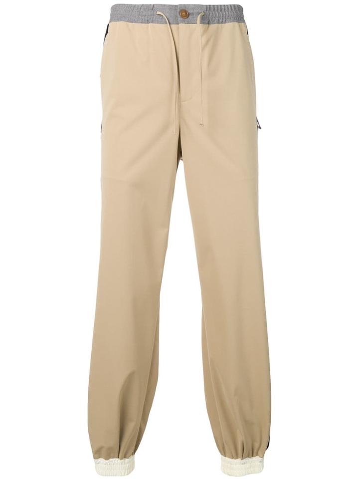 Digawel Contrast Side Stripe Track Pants - Neutrals