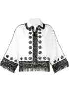 Andrew Gn Embroidered Zipped Jacket - White
