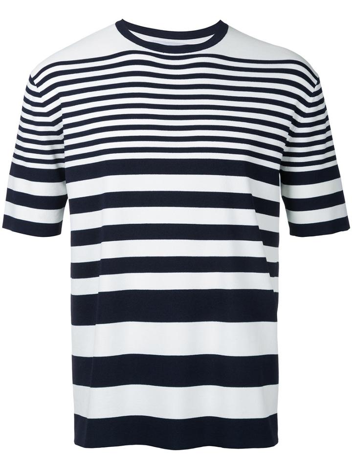 Estnation - Striped T-shirt - Men - Rayon - S, White, Rayon