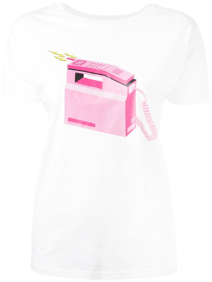 Diesel Telephone Print T-shirt, Women's, Size: Xs, White, Cotton