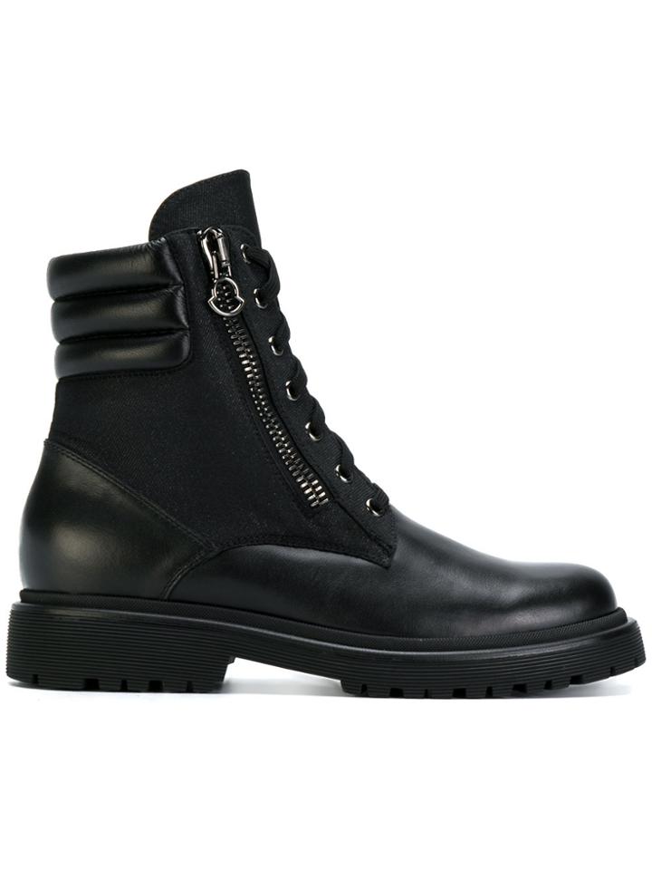 Moncler Lace Up Boots - Black