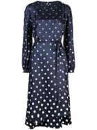 Oscar De La Renta Dégradé Polka Dot Dress - Blue