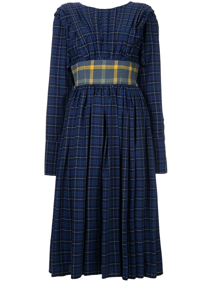 Natasha Zinko Pleated Midi Dress - Blue
