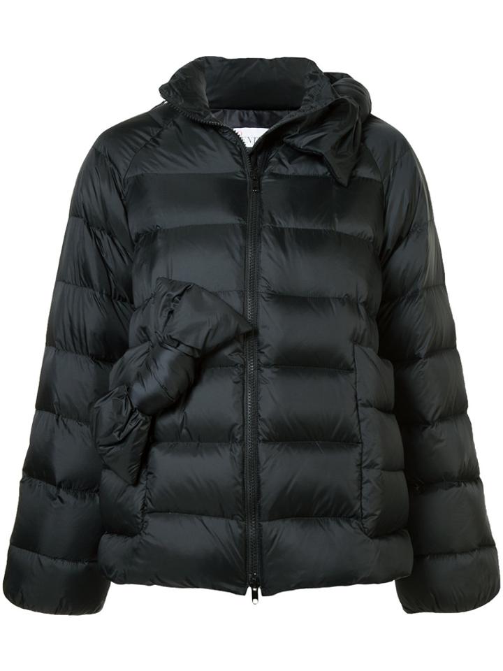 Red Valentino Bow Appliqués Puffer Jacket - Black