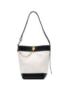 Jw Anderson Cream Key-chain Leather-trimmed Canvas Tote - Neutrals