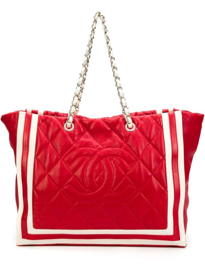 Chanel Vintage Large Quilted Logo Tote