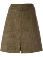 Courrèges Plaid A-line Skirt, Women's, Size: 38, Green, Wool/cupro