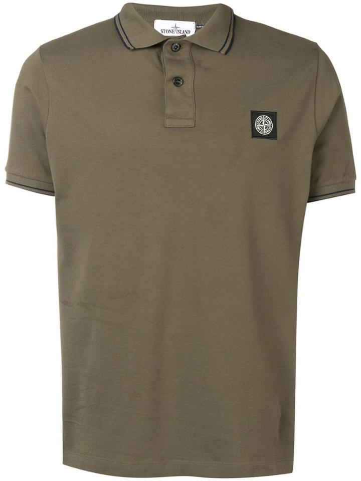 Stone Island Compass Logo Badge Polo Shirt - Green